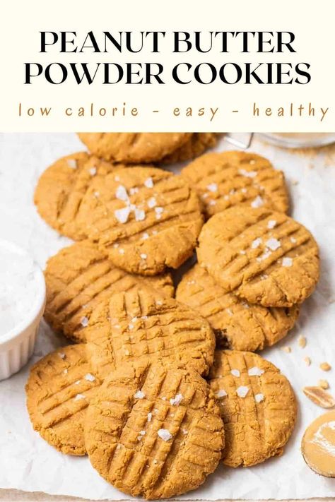 These soft and chewy PB2 peanut butter cookies are great as a healthy snack or dessert! Low in both fat and calories, and is easy to make. Peanut Powder Cookies, Low Calorie Peanut Butter Cookies, Peanut Butter Powder Cookies, Powdered Peanut Butter Cookies, Pb2 Peanut Butter, Powder Cookies, Peanut Butter Powder Recipes, Pb2 Recipes, Mexican Side