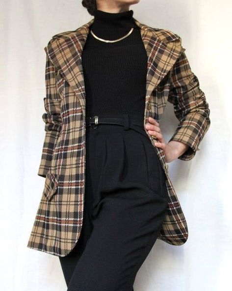 Dark Academia Outfits, Dark Academia Outfit, Academia Outfits, Dark Academia Fashion, Academia Fashion, Vintage Wardrobe, Breasted Blazer, Plaid Blazer, 가을 패션