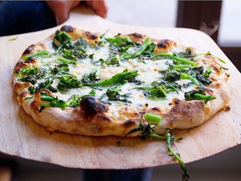 This recipe works well with Jim Lahey's No Knead Broccoli Rabe, Garlic, Ginger, and Thai Chili Pizza. Chili Pizza, No Knead Pizza Dough, Jim Lahey, Broccoli Rabe, Pizza Dough Recipe, Baking Stone, No Knead, Pizza Recipes Dough, Serious Eats