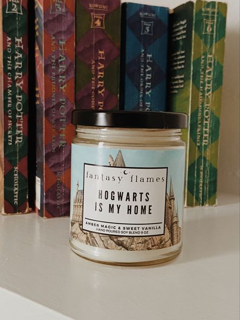 Book Candle Aesthetic, Harry Potter Merch Aesthetic, Draco Malfoy Candle, Harry Potter Scented Candles, Candles Harry Potter, Hogwarts Candles, Harry Potter Candle, Bookish Candle, Hogwarts Is My Home