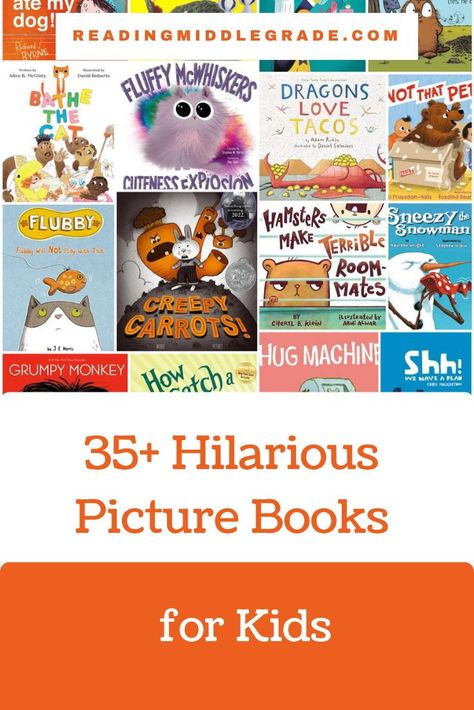 If you're looking for funny picture books to make your kids giggle during storytime, we recommend trying the stories on this list. #bestfunnybooksforkids #funnybookstoreadstokids #funnypicturebooksforkids Top Picture Books, Story Books With Activities, 2nd Grade Picture Books, Funny Childrens Books, Funny Preschool Books, 3rd Grade Read Alouds Picture Books, Funny Kids Books, Prek Storytime, Best Children’s Books