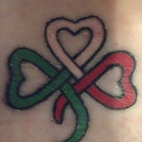 My Irish/Italian heritage tattoo. I wonder how to incorporate Polish/Italian Irish Heritage Tattoo, Heritage Tattoo, Italian Symbols, Italian Tattoos, Shamrock Tattoos, Parent Tattoos, Irish Tattoos, Sibling Tattoos, Celtic Tattoo