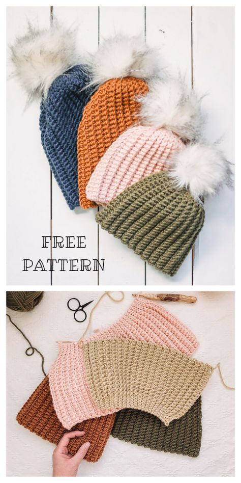 Single Crochet Beanie Pattern Free, Crochet Hats Free Pattern Easy, Crochet Baby Cap, Beanie Pattern Free, Crochet Beanie Pattern Free, Easy Crochet Hat, Crochet Beanie Hat, Crochet Hat Free, Crochet Cap