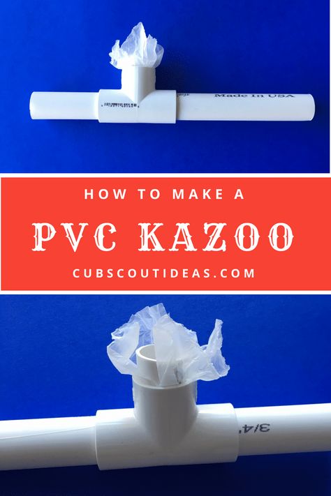 PVC Pipe Kazoo Wolf Scout Activities, Camp Hero, Arrow Of Light, Cub Scout Crafts, Cub Scouts Tiger, Plastic Shopping Bag, Wolf Scouts, Arrow Of Lights, Derby Ideas