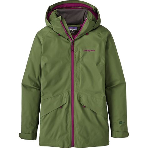 Patagonia - Insulated Snowbelle Jacket - Women's - Buffalo Green Women Ski Jacket, Snow Boarding, Patagonia Outfit, Mens Raincoat, Snowboarding Outfit, Hooded Raincoat, Raincoats For Women, Snowboard Jacket, Winter Jackets Women