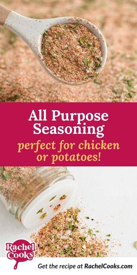 Make your own all purpose seasoning to add flavor to meats, vegetables, and salads. It's so tasty and you'll find yourself reaching for it again and again. All Purpose Seasoning Recipe, Homemade Shake And Bake, Salmon Roasted, Chicken Seasoning Recipes, Homemade Dry Mixes, Season Chicken, Baked Chicken Drumsticks, Dry Rub Recipes, Vegetable Soup With Chicken