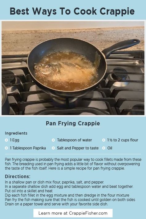 Best Crappie Recipes, Fried Crappie Fish Recipes, Crappie Fish Recipes, Fried Crappie, Crappie Recipe, Crappie Fishing Tips, Seafood Dish Recipes, Pan Frying, Battered Fish