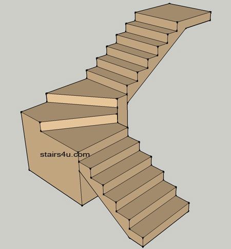 basic winder stair design Stair Types, Switchback Stairs, U Shaped Stairs, L Shaped Stairs, Winder Stairs, Staircase Manufacturers, Stair Plan, Attic Staircase, Types Of Stairs