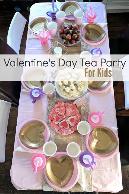 Valentines Day Tea Party, Tea Party For Kids, Tea Valentines, Tea Party Kids, Valentines Tea, Kids Cooking Party, Valentines Tea Party, Kids Valentine Party, Valentine's Day Party Games