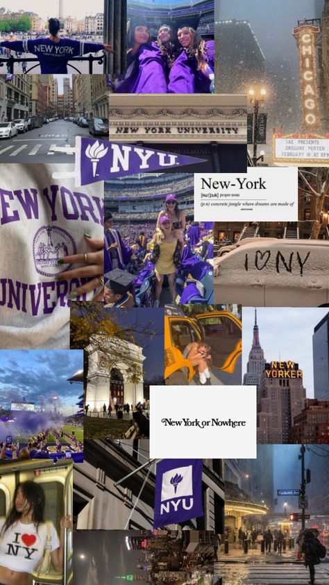 #NYU New York Life Aesthetic, Nyu Campus, University Inspiration, Nursing School Inspiration, City Life Aesthetic, College Vision Board, Life After High School, College Motivation, Us Universities