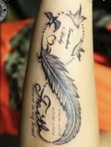 Rip Tattoo, Infinity Tattoo Designs, Remembrance Tattoos, Flower Wrist Tattoos, Feather Tattoo Design, Mother Tattoos, Forever In My Heart, Inspiration Tattoos, Infinity Tattoos