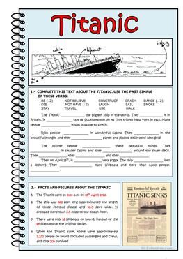 TITANIC Titanic Worksheets, Sports Printables, Sport English, Titanic Sinking, Titanic History, Past Simple, Matching Worksheets, Download Sign, Learn Facts