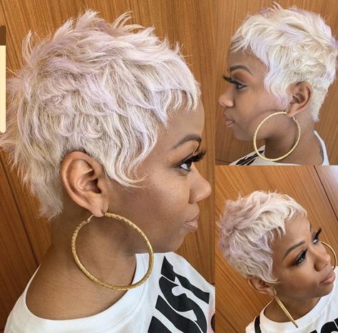 Pixie 2023, Black Women Lace Front Wigs, Beautiful Short Hairstyles, Short Platinum Blonde Hair, Pink Pixie, Hairstyles Wigs, Short Hair Images, Natural Hair Short Cuts, Haute Hair