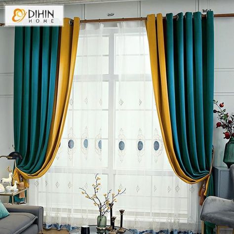 Curtain Trends 2023, Turquoise Curtains Living Room, Yellow Curtains Bedroom, Modern Curtain Design, Yellow Curtains Living Room, Interior 2023, French Country Curtains, Latest Curtain Designs, Turquoise Curtains