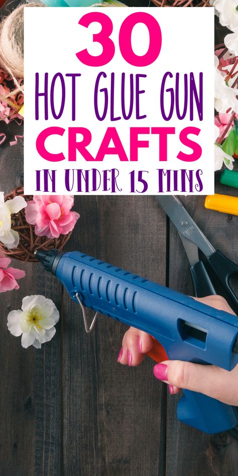 Ready to use your hot glue gun for crafts and projects? These hot glue gun crafts take less than 15 minutes to make! Simple and fast craft ideas that you'll love! Hot Glue Embellishments Diy, Arts And Crafts With Hot Glue, Diy With Hot Glue, Art With Hot Glue, Diy Hot Glue Crafts, Healthy Christmas Dinner Recipes, Hot Glue Projects, Hot Glue Hacks, Healthy Christmas Dinner