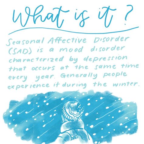 Prudhvi | Seasonal Affective Disorder (SAD) | Graphic Medicine Review Seasonal Affective Disease, Graphic Medicine, Chemistry Reactions, Typography And Illustration, Health Literacy, Seasonal Affective, Winter Wellness, Health Topics, Brain Chemistry