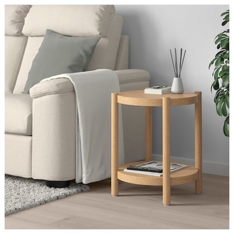 IKEA LISTERBY Side table Ikea Listerby, Traditional Bedside Tables, Ikea Side Table, Solid Oak Table, Oak Table Top, Ikea Finds, Small Cupboard, Oak Side Table, Modern Bedside Table