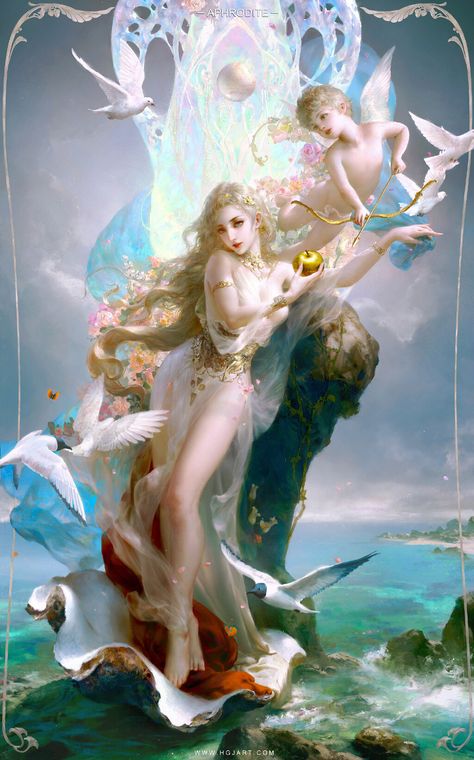 "Aphrodite" by Lightwing Academy Aphrodite Goddess, Heroic Fantasy, Nice Art, Goddess Of Love, Arte Fantasy, Greek Goddess, Greek Gods, Sci Fi Fantasy, Gods And Goddesses