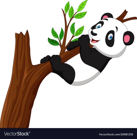 Cartoon panda climbing tree Royalty Free Vector Image Panda Climbing, Sticker Panda, Zoo Map, Pandas Playing, Panda Images, Panda Cartoon, School Decoration, Wall Stickers Animals, Decor 2023