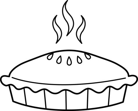 Easy Pie Coloring Pages Pie Pictures, Pie Drawing, Thanksgiving Drawings, Cherry Drawing, Apple Pumpkin Pie, Food Coloring Pages, Baked Apple Pie, Fruit Pie, Clipart Black And White