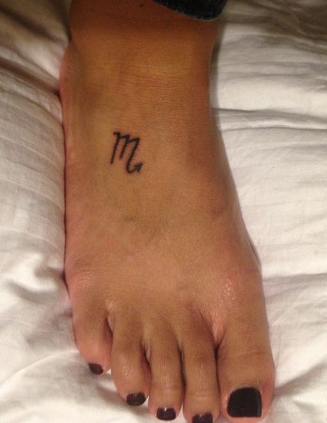 Sign of the Scorpio tattoo on my foot. To signify that every decision I make, every step I take, has a reward/consequence, and that I need to be true to myself. Tattoos Powerful, Scorpion Tattoos, Scorpio Tattoo, Meaningful Tattoos For Women, Scorpion Tattoo, Tattoo Signs, Scorpio Season, Tattoo Now, Tattoo Simple