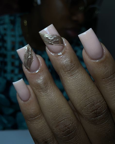 Simplicity with a touch of gold ✨✨ #nailart #goldaccents #nailsnailsnails #acrylicnails #nailsinogba #ogbanailtech #explore Touch Of Gold, Nail Tech, Gold Accents, Pretty Nails, Acrylic Nails, Nail Art, Nails, Gold, Quick Saves