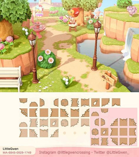 Acnh Small Path Design, Acnh Pattern Sol, Light Path Acnh, Light Dirt Path Acnh, Animal Crossing Design Codes Paths Dirt, Animal Crossing Dirt Path Design, Dirt Path Acnh Code, Animal Crossing Codes Pathways, Acnh Pattern Path