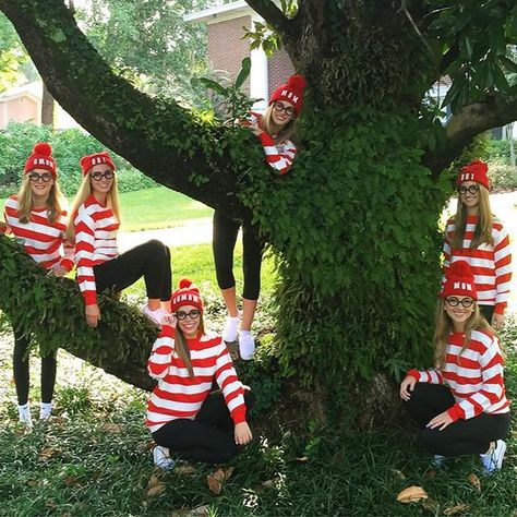 Where's Waldo Luigi Halloween Costume, Bff Costumes, Where's Waldo Costume, Waldo Costume, Mom Halloween Costumes, Easy Halloween Costumes For Women, Boo Yall, School Cheer, Homecoming Week