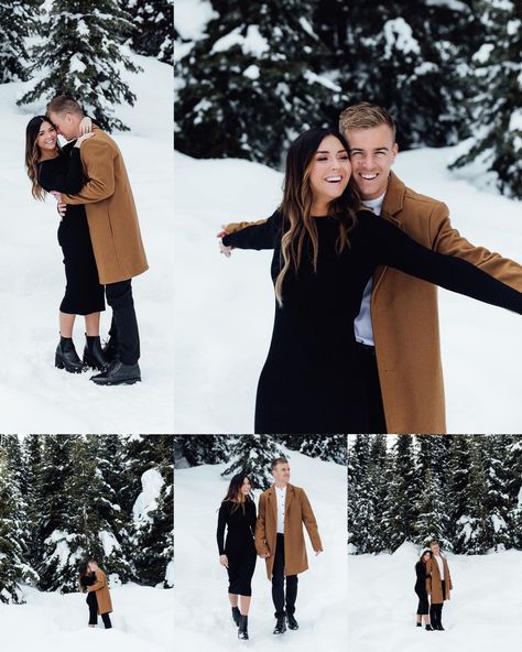 Snow Photo Outfits, Gulmarg Outfit Ideas, Couple Poses In Snow Photo Ideas, Cold Couple Photoshoot, Engagement Photos Outfits Midsize, Winter Lake Engagement Photos, Christmas Picture Poses For Couples, Winter Pre Wedding Photoshoot, Winter Photoshoot Outfits Couples