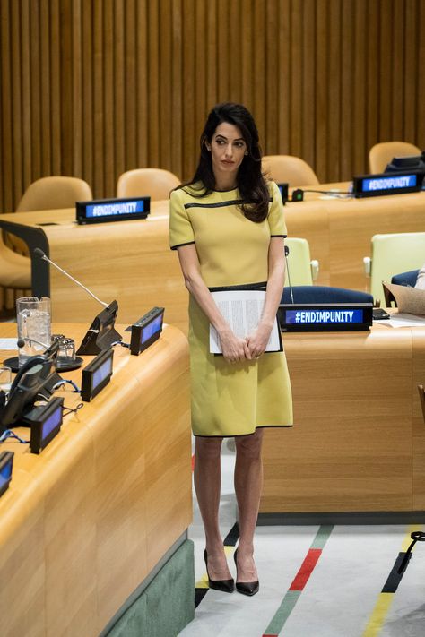 Baddie Office, Amal Clooney, Best Office, Office Outfits, A Woman, Yellow