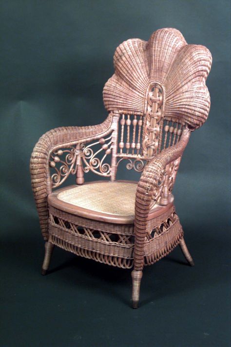 Wicker Victorian seating chair/arm chair natural Vintage Wicker Furniture, Wicker Armchair, Antique Wicker, Bamboo Furniture, Victorian Furniture, Pink Chair, Wicker Chairs, Fantastic Furniture, Victorian Decor