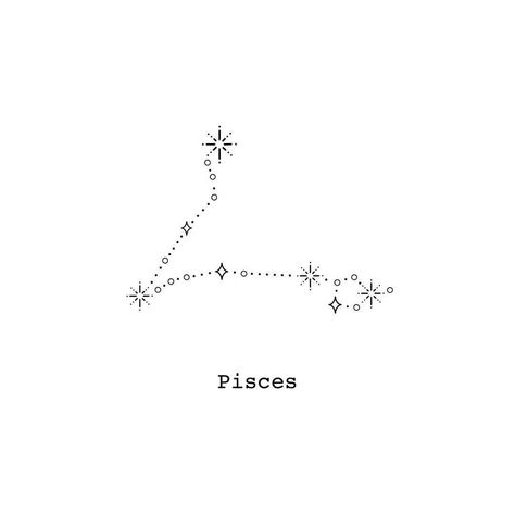 Pisces Astrology Tattoo, Pieces Star Sign Tattoo, Pices Constellation Tattoo, Piceses Tattoo Constellation, Pisces Constellation Tattoo Designs, Pisces Tattoo Designs Constellation, Pieces Constellation Tattoo, Pieces Star Constellation Tattoo, Pisces Star Tattoo