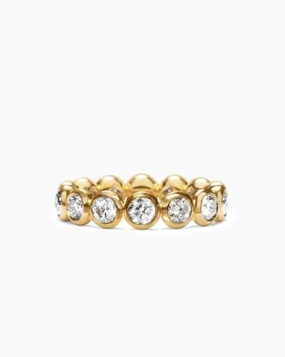 DY Infinity Band Ring in 18K Yellow Gold with Round Diamonds, 4.8mm Infinity Band Ring, Infinity Band, Bezel Set Diamond, Charm Rings, Platinum Metal, Diamond Wedding Band, Jewelry For Her, Rose Gold Diamonds, Moissanite Diamonds