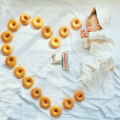 Donut Baby Photoshoot, 4 Month Old Baby Photoshoot, 4 Month Old Baby, Monthly Baby Photos, 4 Months Old, Monthly Baby, Baby Boy Photography, Half Birthday, 4 Month Olds