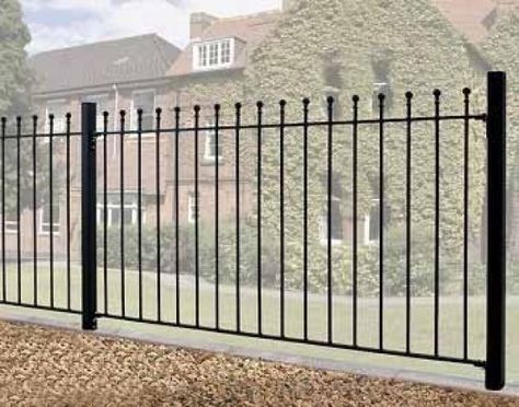 Manor Wrought Iron Style Metal Garden Fence Panel | 1.22m (4ft) High Accessoires 4x4, Metal Garden Fencing, Metal Fence Panels, Garden Fence Panels, Cheap Fence, Steel Fence, Wrought Iron Fences, Metal Railings, Front Yard Fence