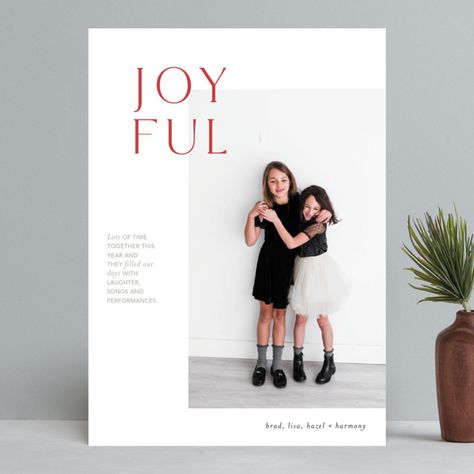 "Joyful Edits" - Christmas Photo Cards in Rosy Cheeks by Mere Paper. Christmas Cards Ideas Picture, Holiday Card Pictures, Joy Christmas Card, Modern Holiday Photo Cards, Photo Christmas Cards, Unique Christmas Cards, Family Cards, Religious Christmas, Photo Christmas