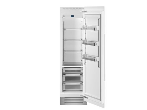 24 Built-in Refrigerator Column Panel Ready | Bertazzoni Fresh Food Storage, Column Refrigerator, Kitchen Suite, Appliances Design, Built In Refrigerator, Design And Technology, The Door Is Open, Custom Kitchen Cabinets, Front Doors