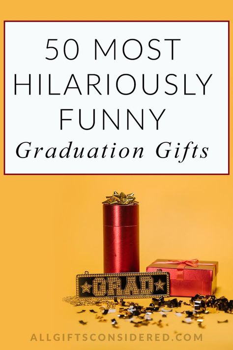 Looking for a great (and by "great" we mean funny) gift idea for your graduate? Check out these 50 hilarious gradutation gifts we found! #graduationgiftguide #bestfunnygraduategifts Nephew Graduation Gifts, Gifts For College Graduates Guys, Gifts For Masters Graduate, Graduation Gift Ideas For Brother, Fun Graduation Gifts, Cheap Graduation Gifts, Graduation Gift Ideas For Boys, Graduation Gift Ideas College, Brother Graduation Gift