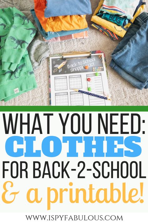 Dread clothes shopping for school? Use this free printable to stay organized and figure out what you have and what you need. This is how I stay organized for back-to-school clothes shopping and make sure we don't waste money on things we don't even need. #backtoschool #clothes #kidsclothes #shopping #backtoschoolshopping #freeprintable #printable Back To School Clothes List Elementary, School Shopping List Clothes, Back To School Clothes Shopping List, Back To School Shopping List Clothes, School Clothes Shopping List, Back To School Clothes List, School Clothes Boys, School Clothes List, Back To School Clothes Shopping