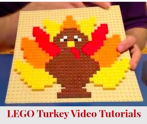 LEGO Turkey Video Tutorials Thanksgiving Lego Ideas, School Holiday Snacks, Lego Turkey, Lego Thanksgiving, Lego School, Lego Patterns, Lego App, Lego Robotics, Activity For Family