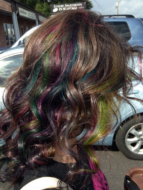 Candy Rainbow, Pravana Vivids, Rainbow Ombre, Hair Streaks, Dyed Hair Inspiration, Hair Stylies, Turquoise And Purple, Penteado Cabelo Curto, Colored Hair