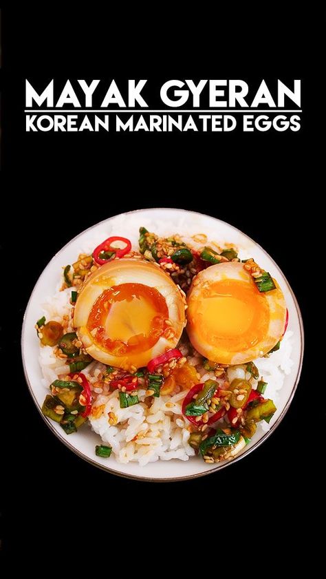 Korean Marinated Eggs, Mayak Eggs, Banchan Recipe, Doenjang Recipe, Marinated Eggs, Chow Fun Recipe, Riblets Recipe, Bulgogi Recipe, Crispy Pork Belly