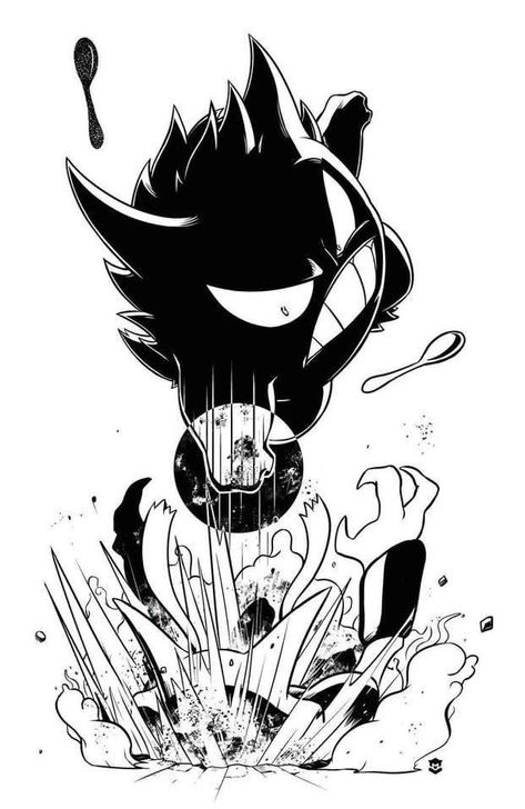 Pokemon Black And White Wallpaper, Gengar Wallpapers Iphone, Shiny Gengar, Doflamingo Wallpaper, Gengar Pokemon, Pokemon Sketch, Ghost Pokemon, Oc Pokemon, Pokemon Manga