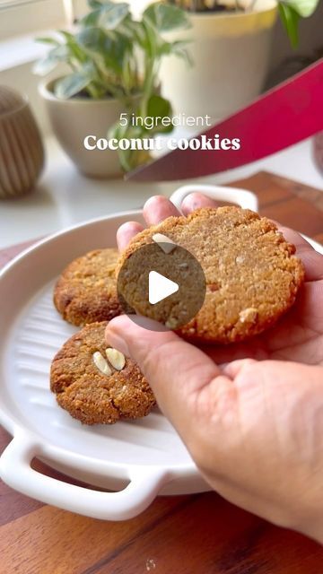 Dessicated Coconut Recipe, Healthy Coconut Cookies, Note Cookies, Dessicated Coconut, Almond Powder, Coconut Cookies, Coconut Recipes, Measuring Cup, Pinch Of Salt