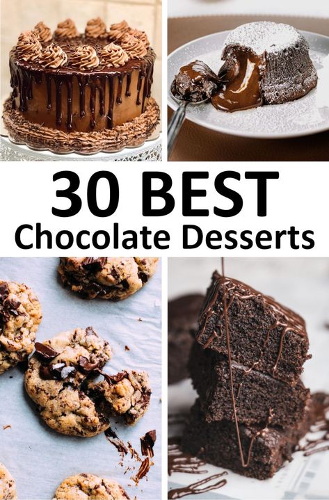 Easy Delicious Chocolate Desserts, Best Chocolate Recipes Desserts, Best Chocolate Dessert Recipes, Chocolate Desserts Easy Quick, Summer Chocolate Dessert, Easy Chocolate Dessert Recipes, Chocolate Desserts Easy, Desserts With Chocolate, Easy Chocolate Recipes