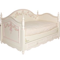 Charlotte Daybed w/Trundle w/Ribbons & Roses Cute Furniture, Daybed With Trundle, Room Deco, Cute Bedroom Decor, Cute Room Ideas, Pretty Room, Bed Size, Dreamy Room, Dream Room Inspiration