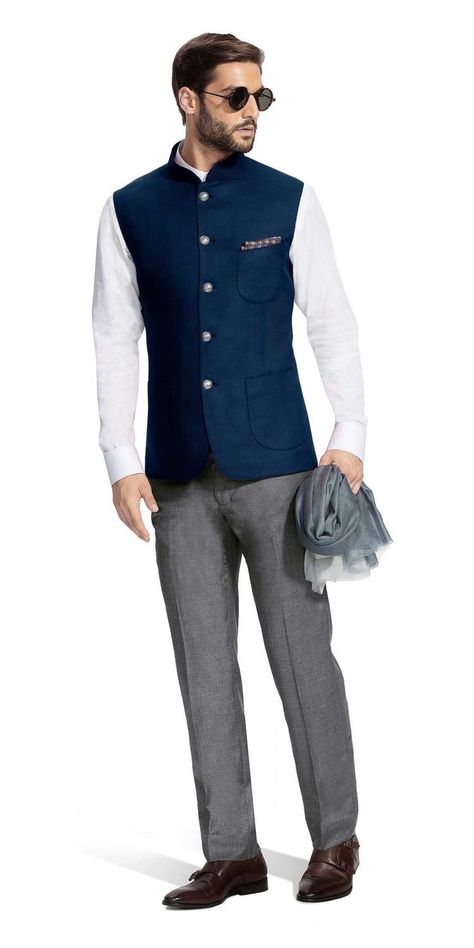 Nehru Jacket With Shirt And Trouser, Jodhpuri Sherwani, Indian Formal Wear, Tailored Suits For Men, Nehru Jacket For Men, Custom Tailored Suits, Wedding Kurta, Wedding Kurta For Men, Groom Dress Men