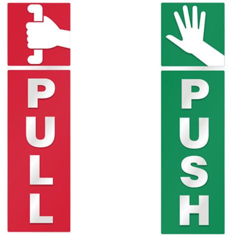 Push and Pull Door Windows Vinyl Decal Information Warning Note Sticker Push Pull Signage Glass Door, Door Stickers Vinyl, Hospital Signage, Push Door, Note Sticker, Signage Board, Wayfinding Signage Design, Safety Posters, Push And Pull