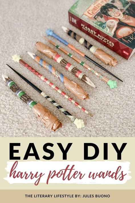 Easy DIY Harry Potter Wands Wands Diy, Diy Harry Potter Wands, Harry Potter Wands, Diy Harry Potter, Potter Aesthetic, Diy Wand, Diy Crafts For Girls, Harry Potter Wand, Organized Mom