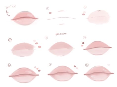 tutorial de desenho de boca simples passo a passo Lip Toturial Draw, How To Draw Lips, Draw Lips, Lip Drawing, Mouth Drawing, Lips Drawing, Lip Art, Art Tutorials Drawing